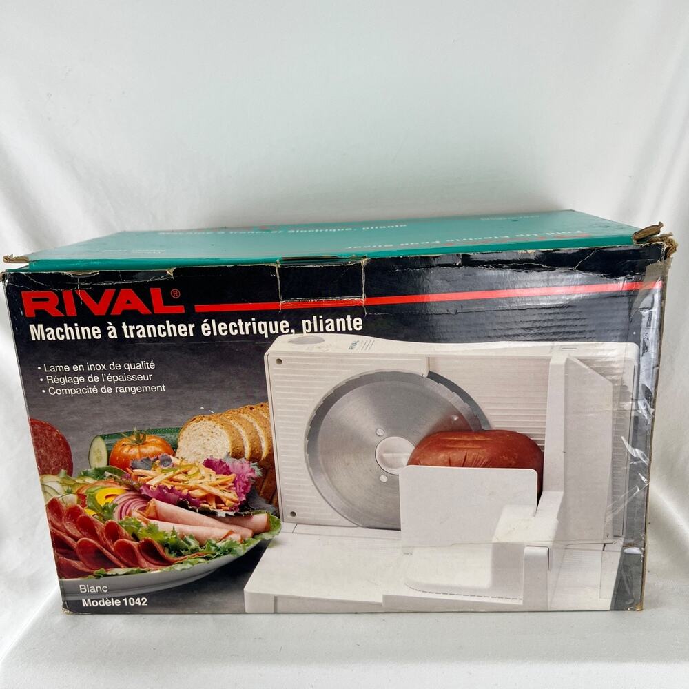 Vintage Rival 1042 Fold-Up Electric Food Slicer Deli Meat Bread Cutter Tested